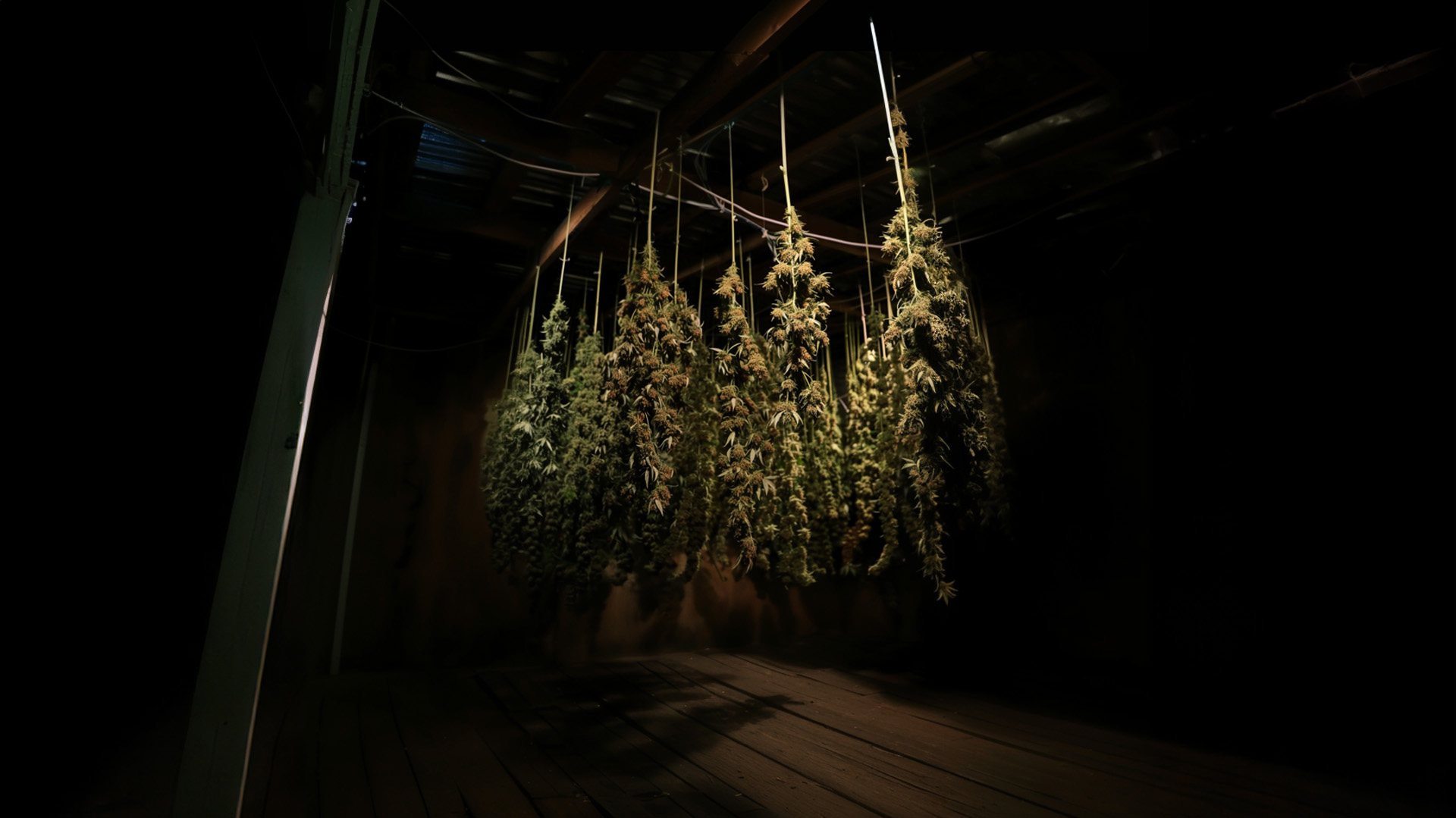 Hanging weed to dry